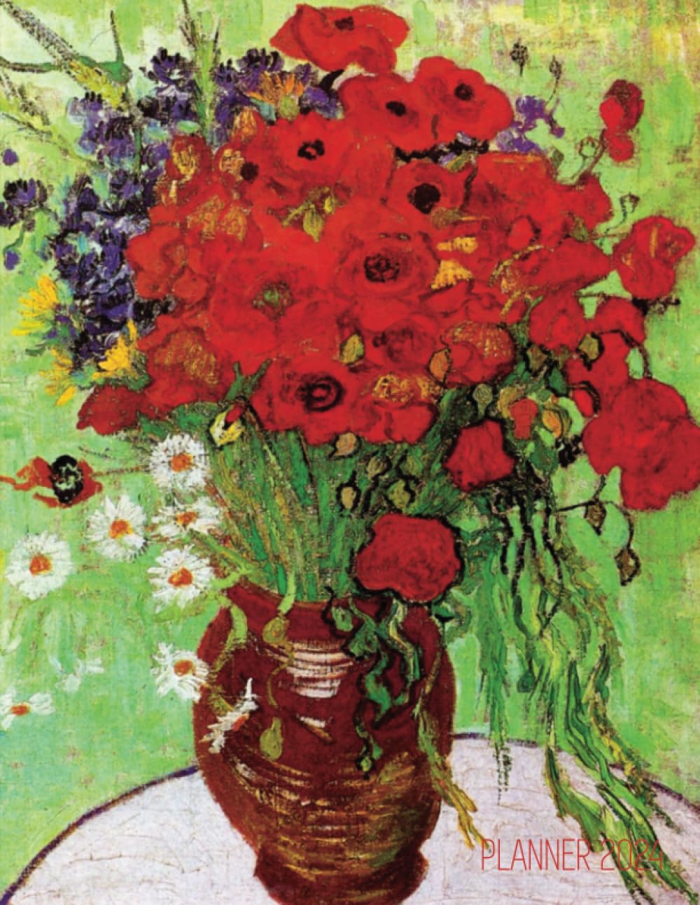 Van Gogh Weekly Planner 2024: Red Poppies and Daisies | Beautiful Floral Year Agenda: January–December (12 Months) baixar o livro de graça