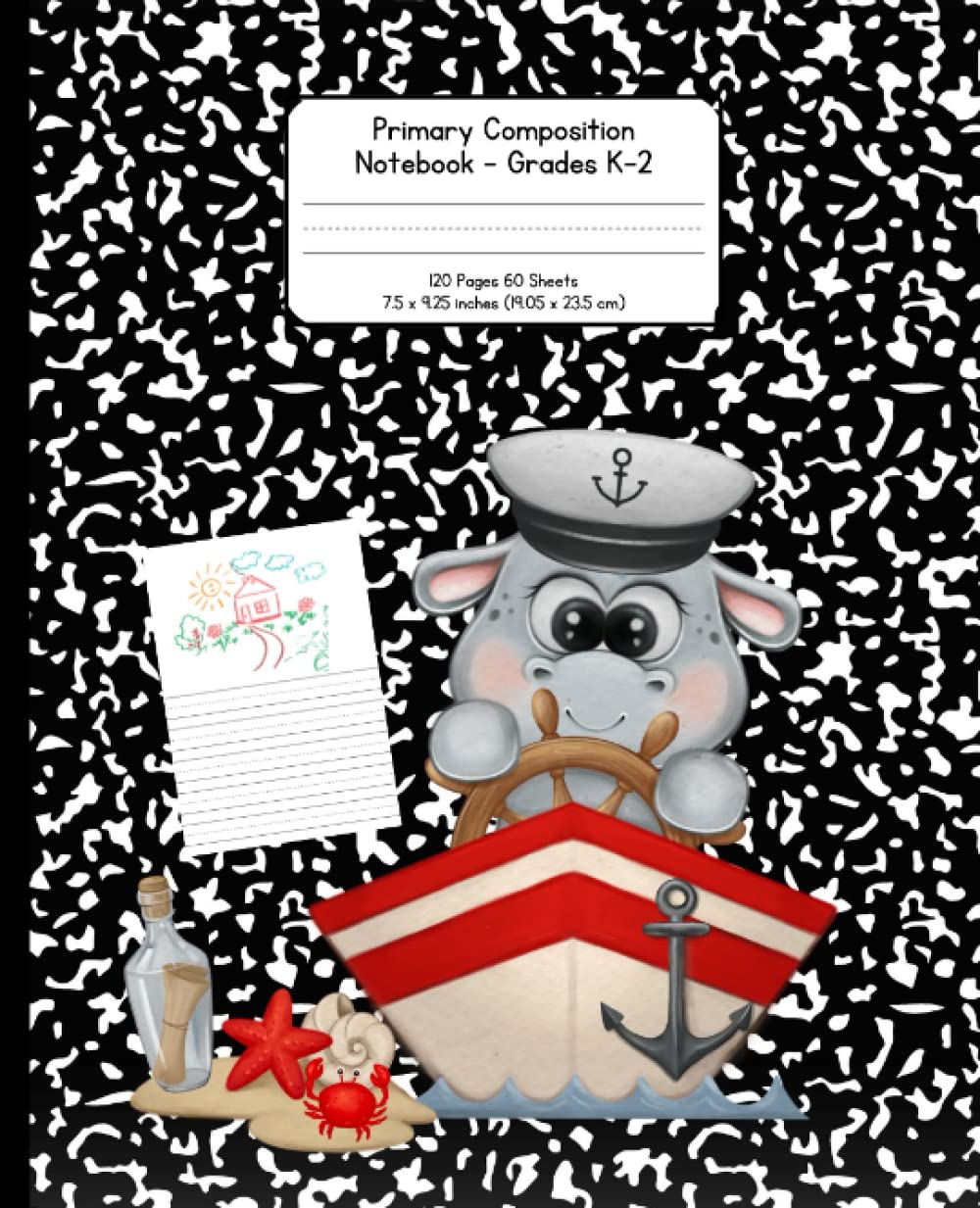 ler totalmente Primary Composition Notebook: Story Journal for Grades K-2 Kindergarten | Writing Journal with Picture Space and Dotted Midline | Sea Hippo Water Color Theme (Draw & Write Exercise Books)