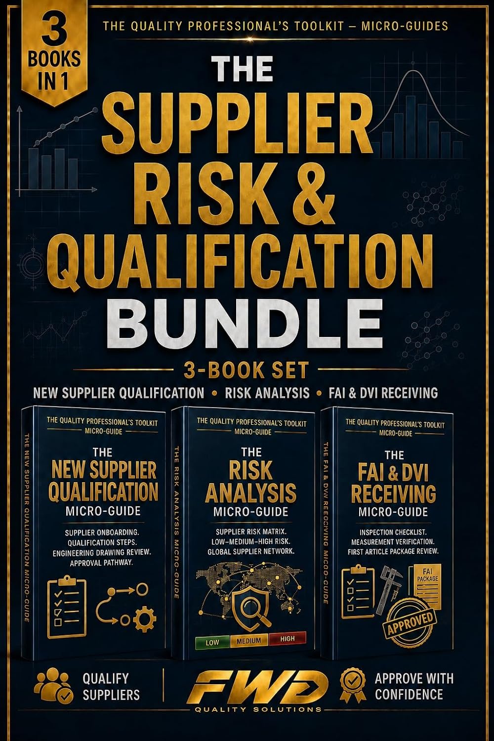 ler totalmente The Supplier Risk & Qualification Bundle — 3-Book Set: The Practical Guide to New Supplier Qualification, Supplier Risk Analysis, and FAI & DVI Receiving (English Edition)