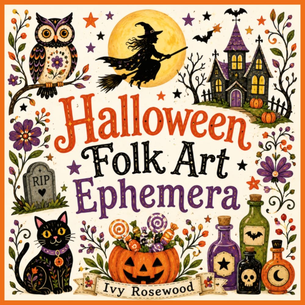 Halloween Folk Art Ephemera: 180 Fussy Cut Folk Art Images for Junk Journals, Scrapbooking & Paper Crafts baixar livro de graça