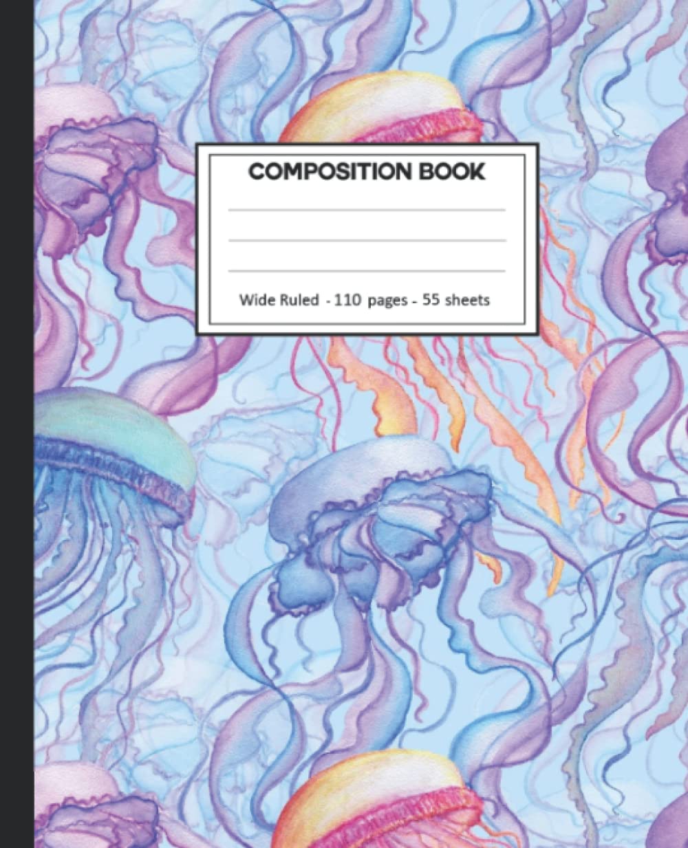 ler totalmente Composition Notebook: College Ruled: 110+ Lined Pages Writing Journal: Jellyfish on White.