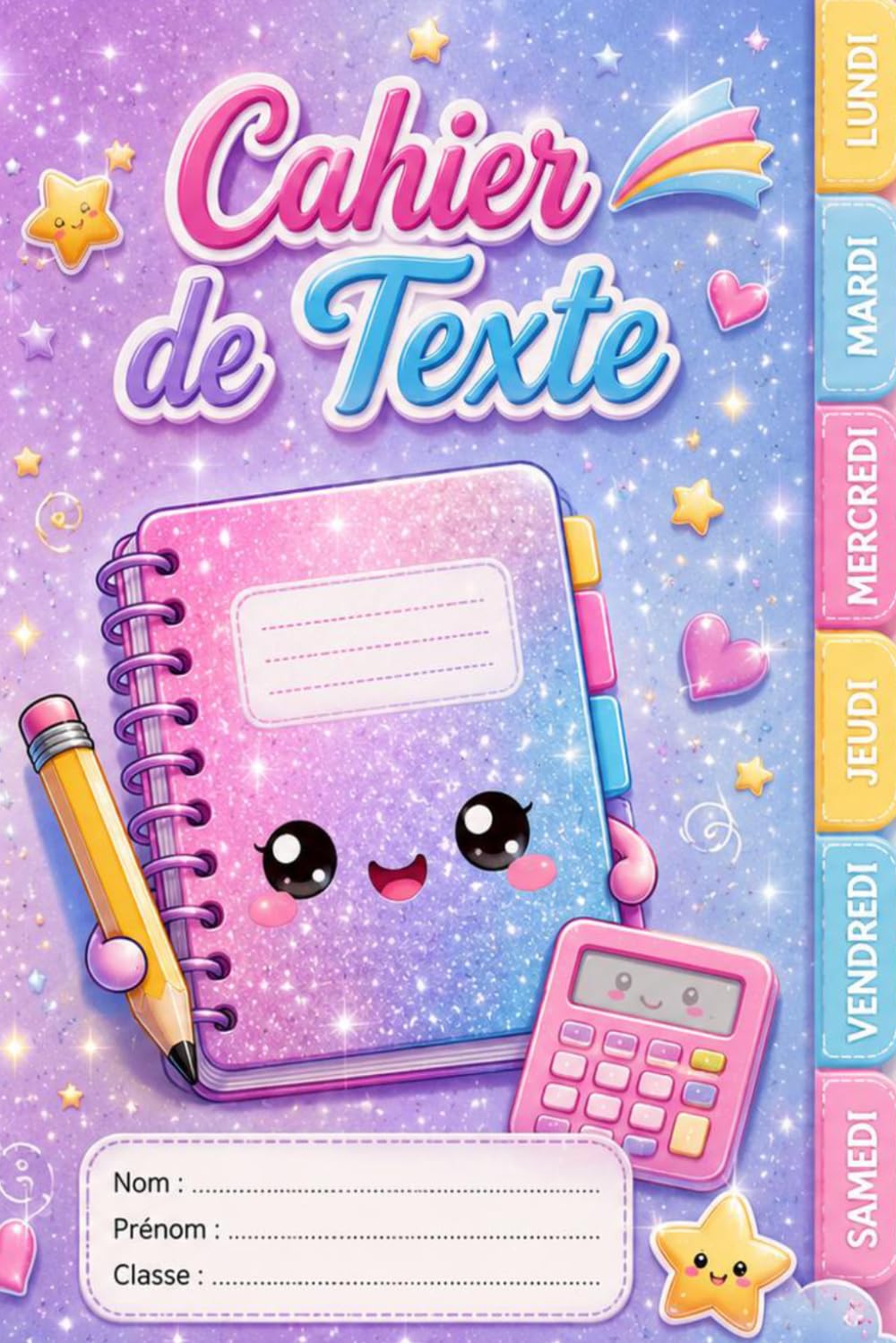 capítulo por capítulo baixar Cahier de Texte Kawaii 2026-2027: girly |100 pages - Intérieur en Couleurs - Pratique Pour Toutes Les Matières- Thème Paillette Pastel (French Edition)