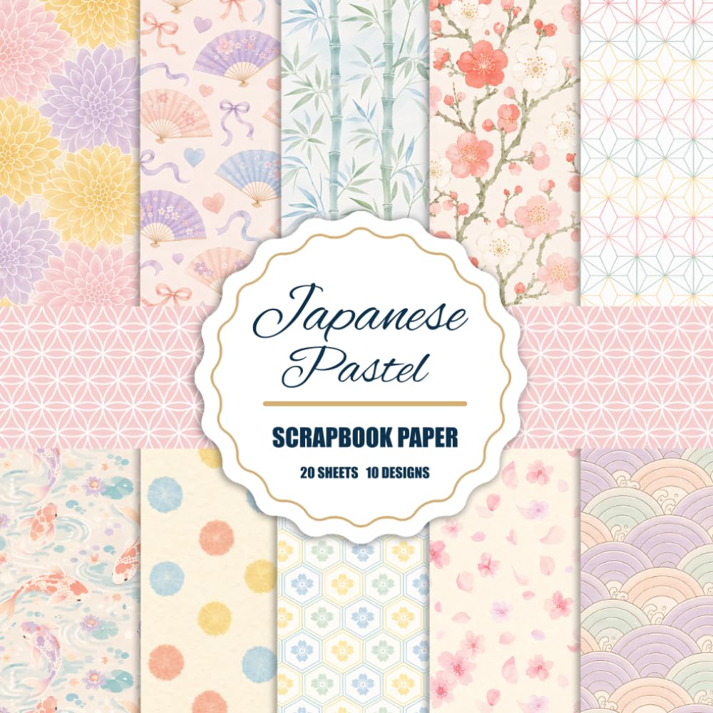 Japanese Pastel Scrapbook Paper: 20 Sheets Double Sided Decorative Craft Paper Pad with 10 Vintage Aesthetic Designs for Card Making, Scrapbooking, Origami & DIY Crafts baixar livro de graça
