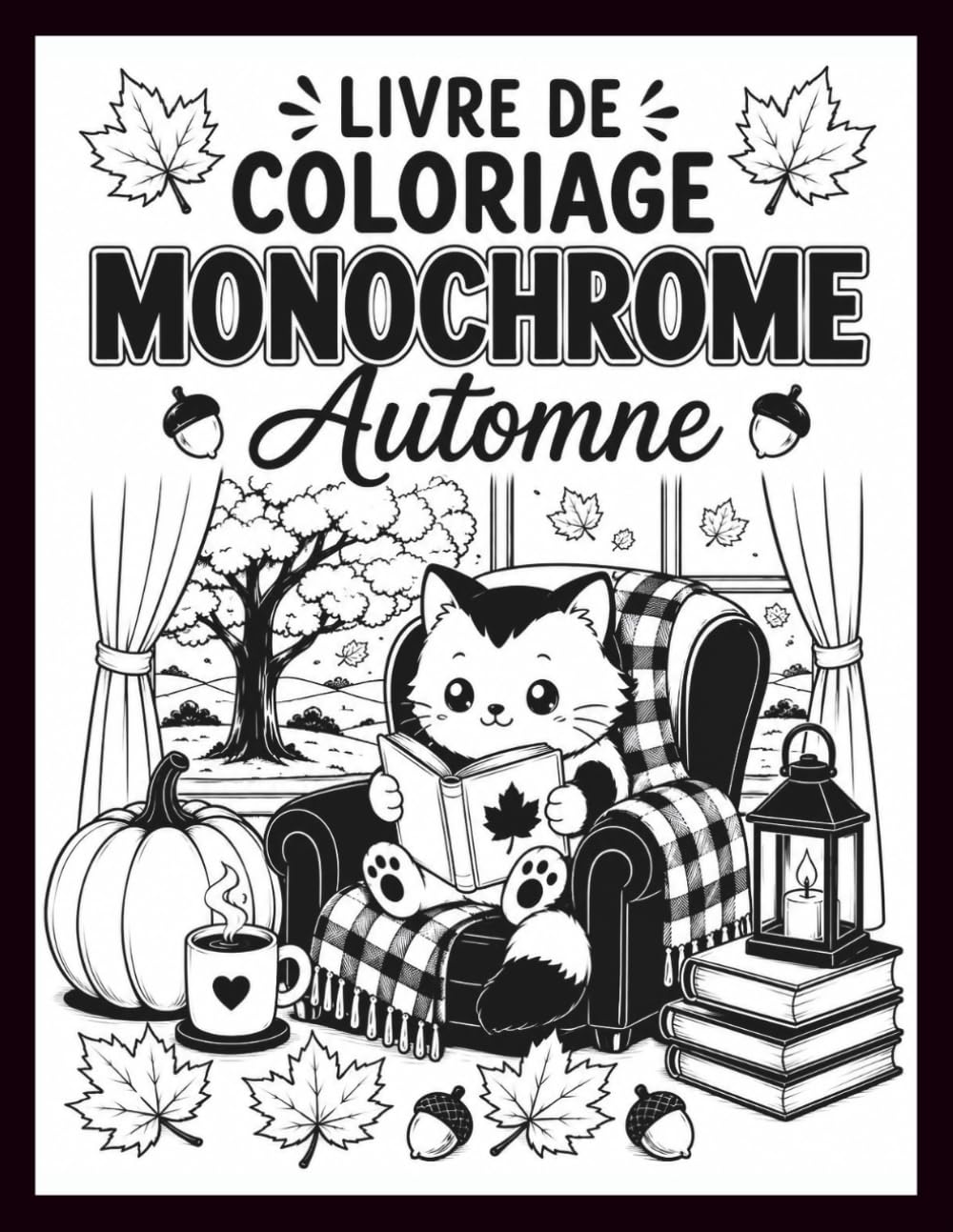ler totalmente Livre de Coloriage Monochrome & Automne Cosy: 60 Pages de Coloriage Automne pour Adultes à Colorier et à Personnaliser + 30 Pages Bonus Offertes. (French Edition)