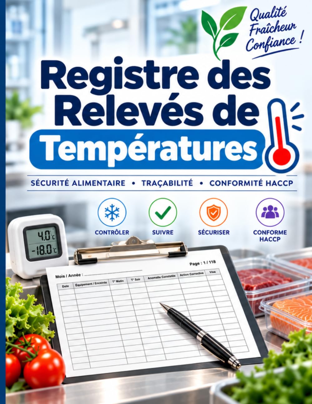 Registre des Relevés de Températures: Carnet d'enregistrement, de contrôle et de suivi quotidien pour la sécurité sanitaire et l'hygiène des aliments – HACCP (French Edition) baixar livro de graça