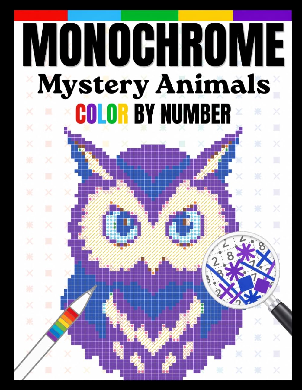 ler totalmente monochrome Mystery Animals Color By Number: A Relaxing Coloring Book with Colorful Pixel Reveals