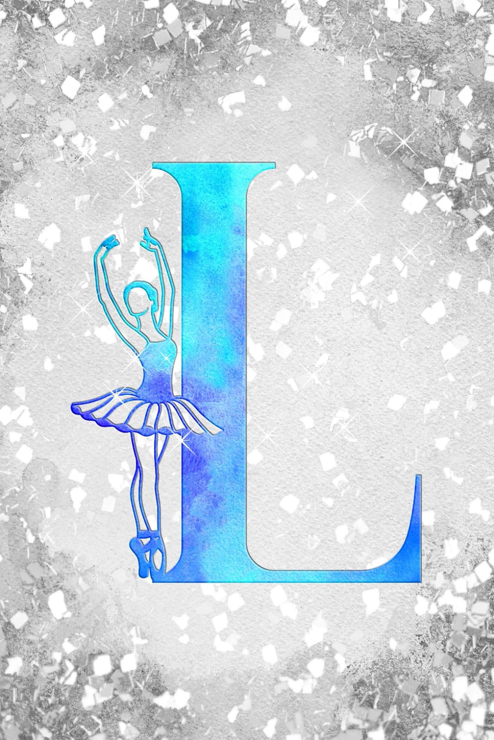 ler totalmente L: Letter "L" Initial Ballet Dance Monogram Gift Notebook - Ballerina on Silver Teal & Blue - College-Ruled Personal Journal, Writing Pad or Diary for Dancers, Girls & Women - 110 Pages, 6x9