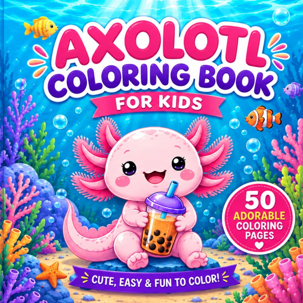 Cute & Cozy Axolotl Coloring Book: 50 Fun Axolotl Coloring Pages | A Kawaii Coloring Book for Adults, Teens & Kids | Featuring Adorable Axolotls in... & Easy Designs, and Relaxing Coloring Fun baixar o livro de graça