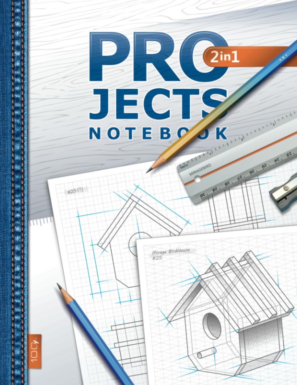capítulo por capítulo baixar PROJECTS Notebook 2-in-1: Two Grids Graph Paper Notebook – Engineering Grid and Isometric Grid (Wide-Angle) for Easy Drafting, 3D Drawing, Sketching | 8.5" x 11" | Woodworking Style