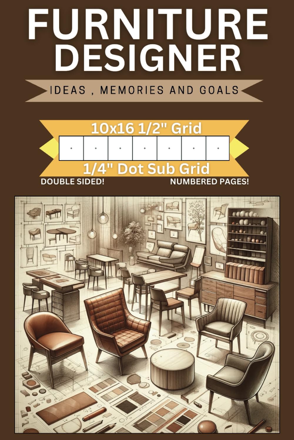 Furniture Designer Graph Book | 1/2" Grid + 1/4" Dot Sub Grid: Professional Grid Layouts for Engineers, Designers & Creatives baixar livro de graça