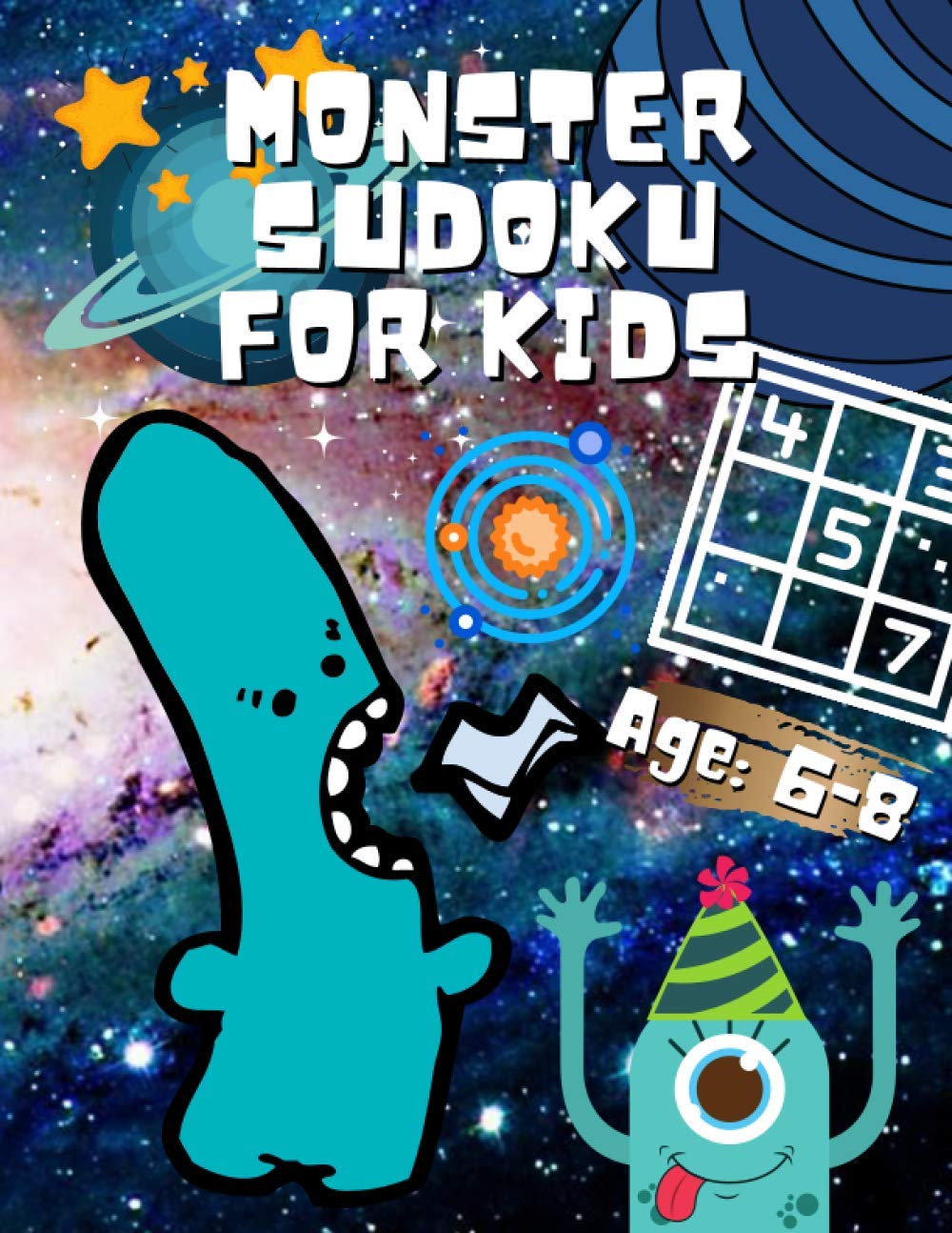 ler totalmente Monster Sudoku for Kids: 4x4 Sudoku Book with 110 Puzzles | Fun Leaning Activity Book from Beginner to Advanced | Large Print, 8.5” x 11” Page and Full Solutions Answers