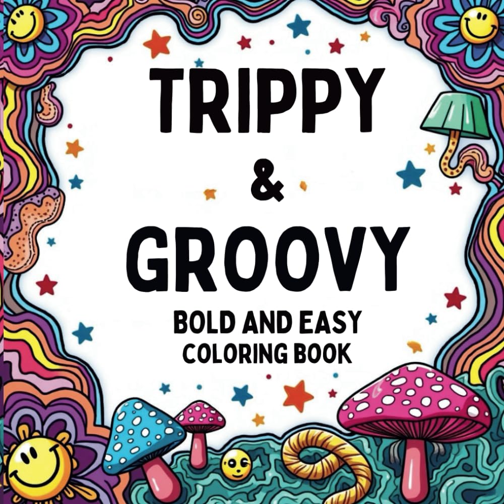 Groovy Patterns Coloring Book: A Fun and Bold Collection of Wavy, Retro, and Psychedelic-Inspired Art for Stress Relief baixar o livro de graça