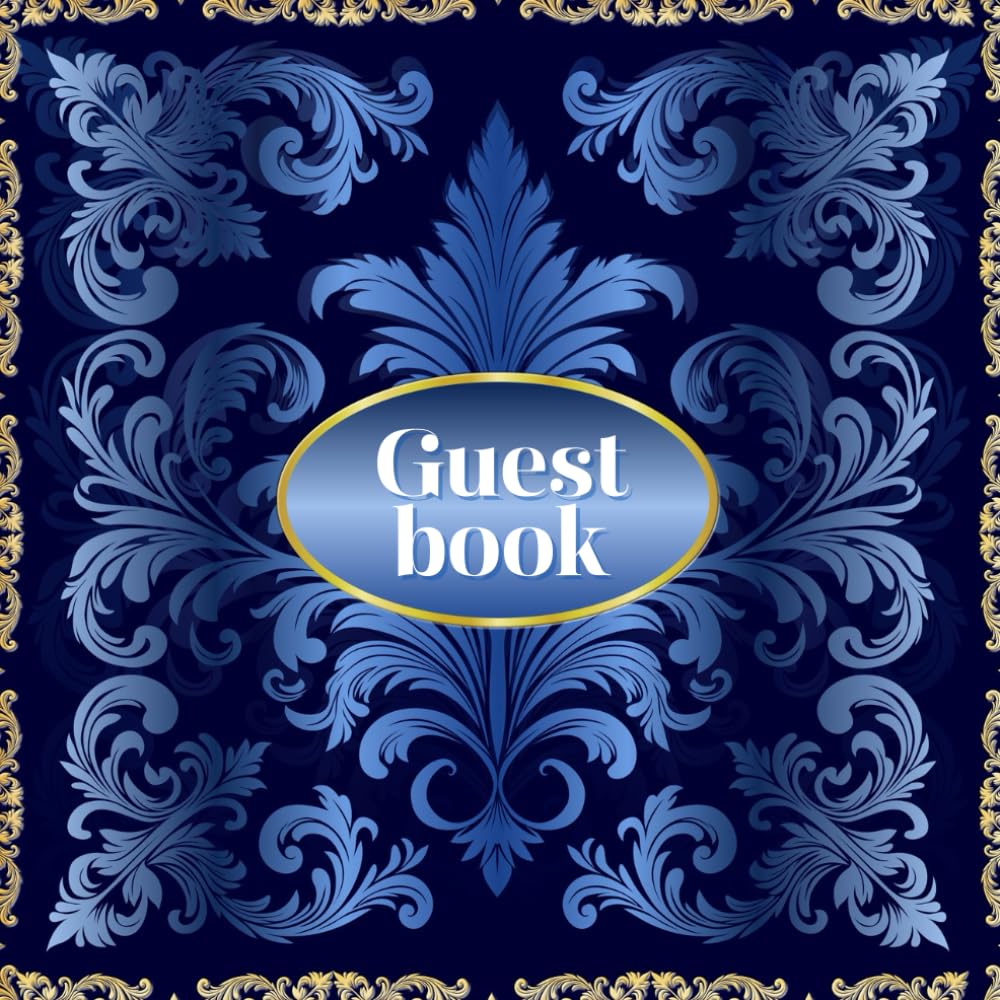 capítulo por capítulo baixar Luxury Blue Damask Guest Book Perfect for Weddings, Birthdays, Holidays, Receptions, Funerals, Parties, Remembrances, Open Houses 8.5 x 8.5 inches 100 pages 1 page for 3 guests Holds up to 280 guests