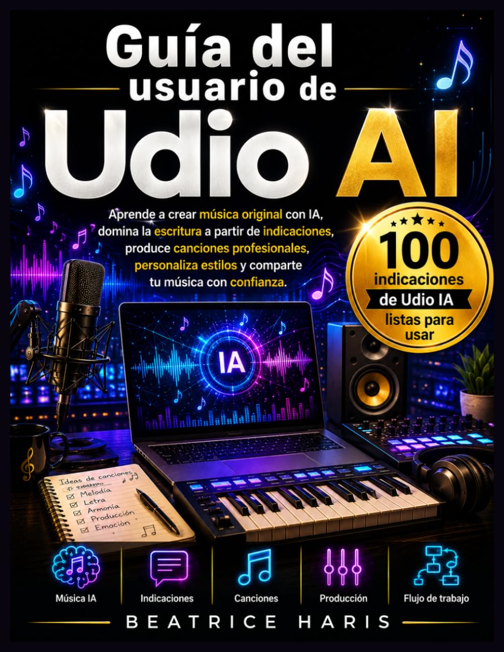 ler totalmente Guía del usuario de Udio AI: Aprende a crear música original con IA, domina la escritura a partir de indicaciones, produce canciones profesionales,... estilos y comparte tu música con confianza.