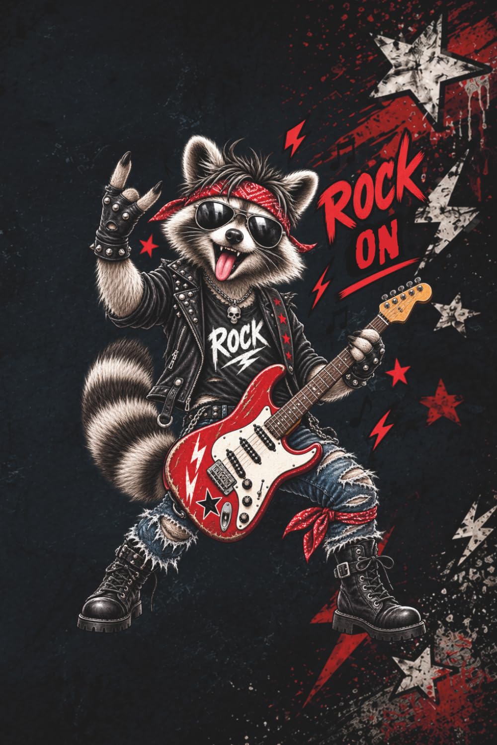 Rock On Raccoon: Funny Raccoon Notebook for Rock Music and Guitar Lovers – 120 Lined Pages for Notes, Ideas, Work and Everyday Writing baixar o livro de graça