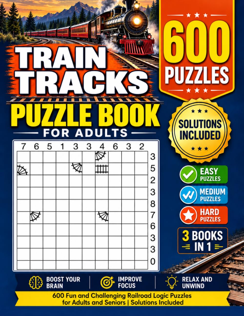 Train Tracks Puzzle Book: 600 Fun and Challenging Railroad Logic Puzzles for Adults and Seniors | Solutions Included baixar o livro de graça