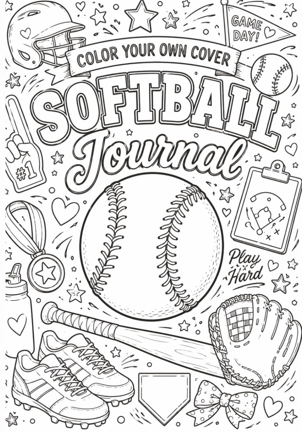 Color Your Own Cover Softball Journal: Color, Personalize, Draw, Write, and Record Your Season baixar livro de graça