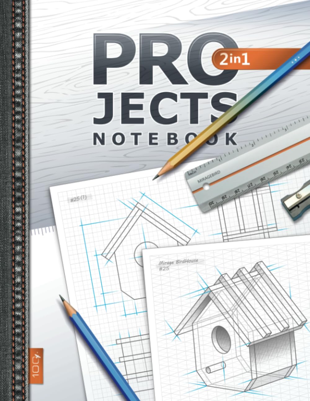PROJECTS Notebook 2-in-1: Graph Paper Notebook with Two Grids – Engineering and Wide-Angle Isometric Grid for Drafting, 3D Drawing, Sketching Effortlessly | 8.5" x 11" | Woodworking Style baixar livro de graça