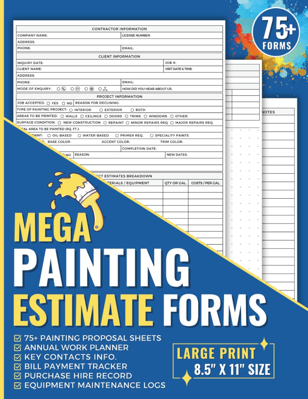 ler totalmente Painting Estimate Form Book: 75+ Proposal Sheets for Painting Contractors & Small Business Owners to Provide Job Quotes & More