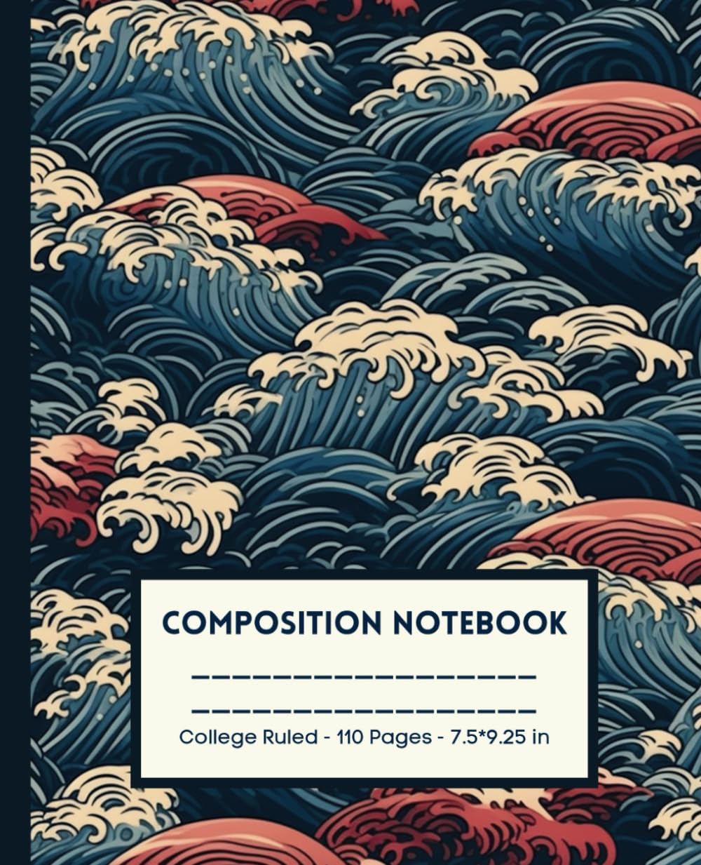 capítulo por capítulo baixar Composition Notebook College Ruled: Classic Japanese Wave Art Notebook For Women | 110 Pages, Lined Paper, 7.5 X 9.25" | Vintage Design Notebook