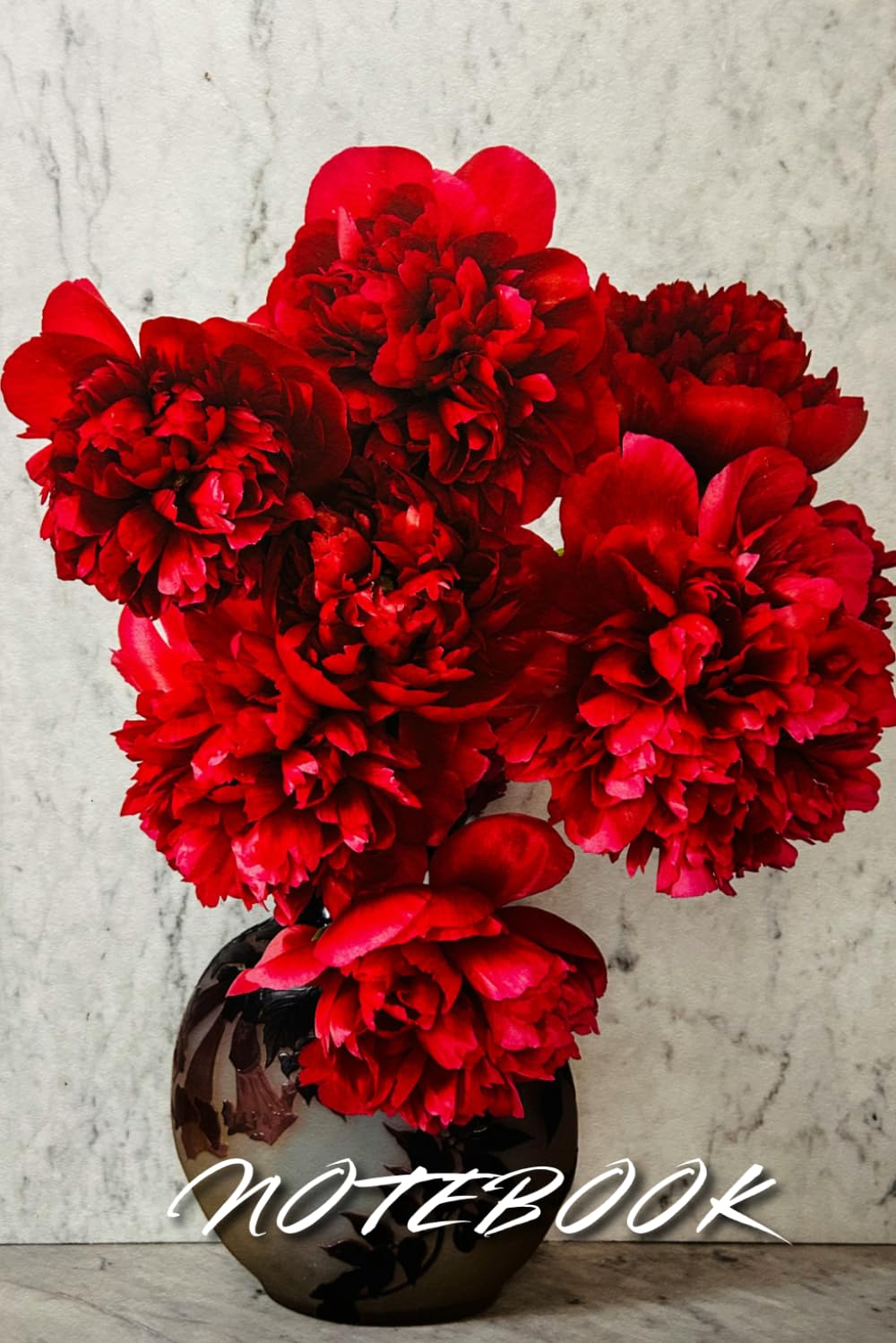 Red Peony Notebook: Floral journal for Women, 120 Lined Pages