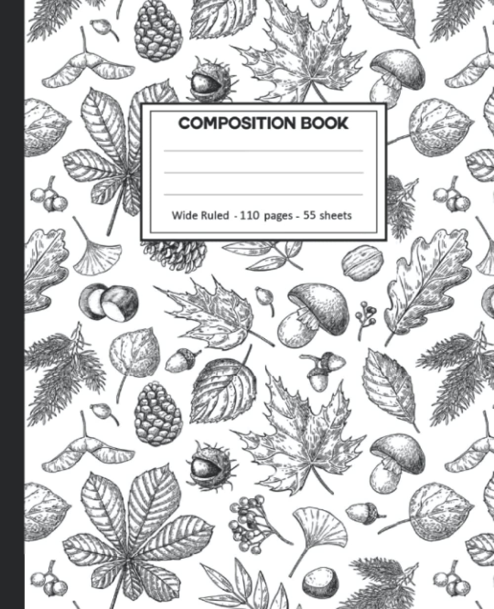 ler totalmente Composition Notebook: Wide Ruled: 110+ Lined Pages Writing Journal: vintage mushroom Theme