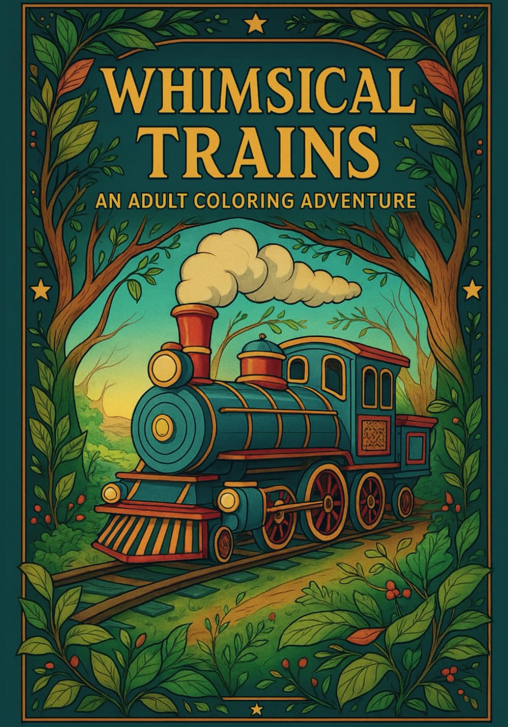 capítulo por capítulo baixar Magical Steam Train Coloring Book for Adults: Grayscale Fantasy Scenes with Ornate Frame Art for Stress Relief & Relaxation: A Whimsical Journey... Coloring Pages with Decorative Borders