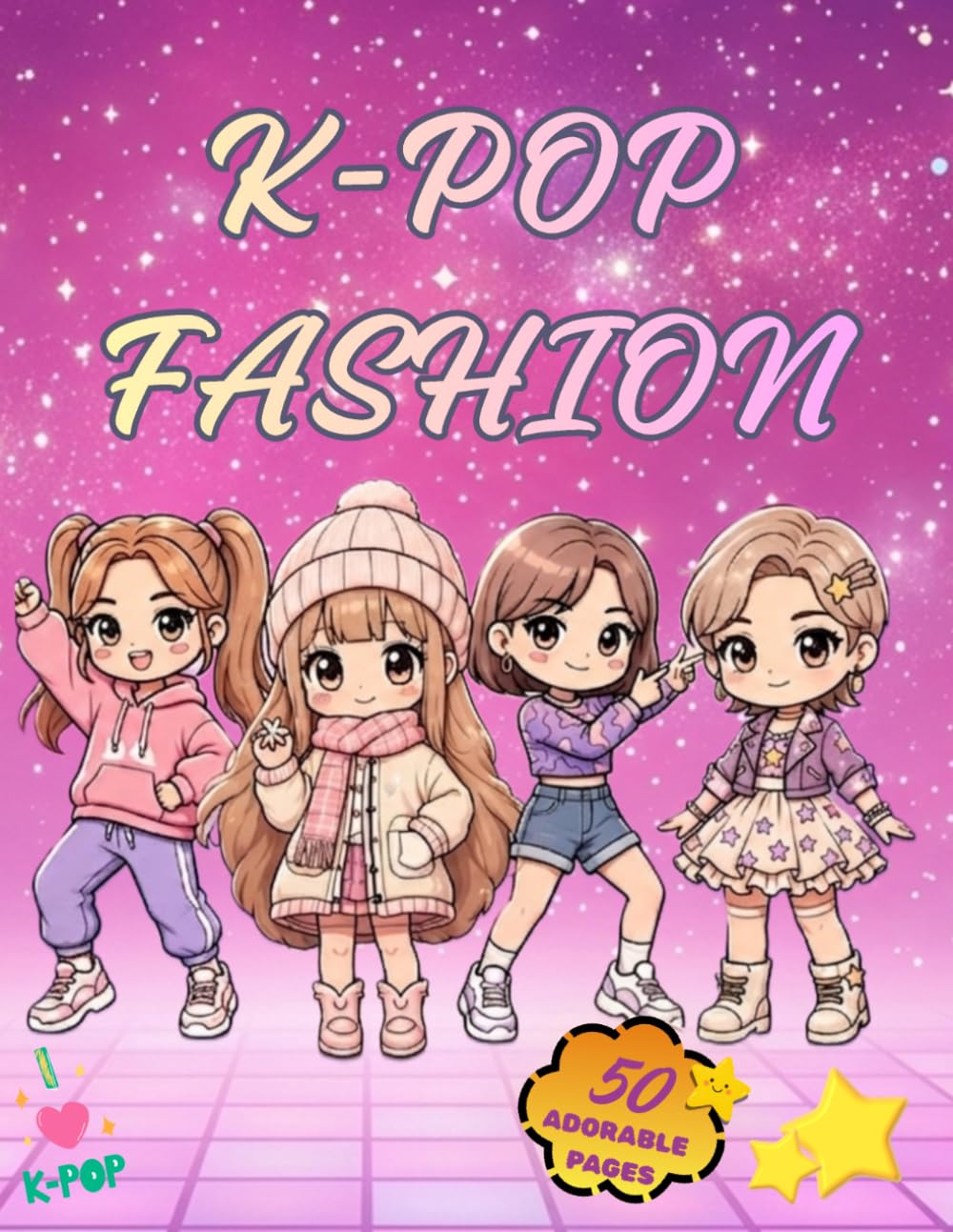 K-Pop Fashion: A Kawaii Idol Coloring Adventure: Cute Chibi Looks, Dreamy Music Moments & Stylish Designs for Kids, Tweens & Teens baixar o livro de graça
