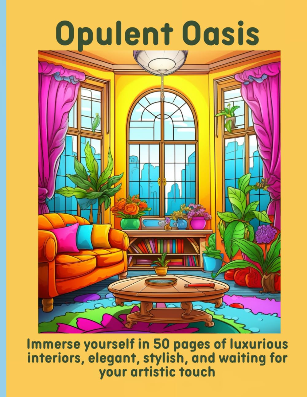 Opulent Oasis: Immerse yourself in 50 pages of luxurious interiors, elegant, stylish and waiting for your artistic touch baixar o livro de graça