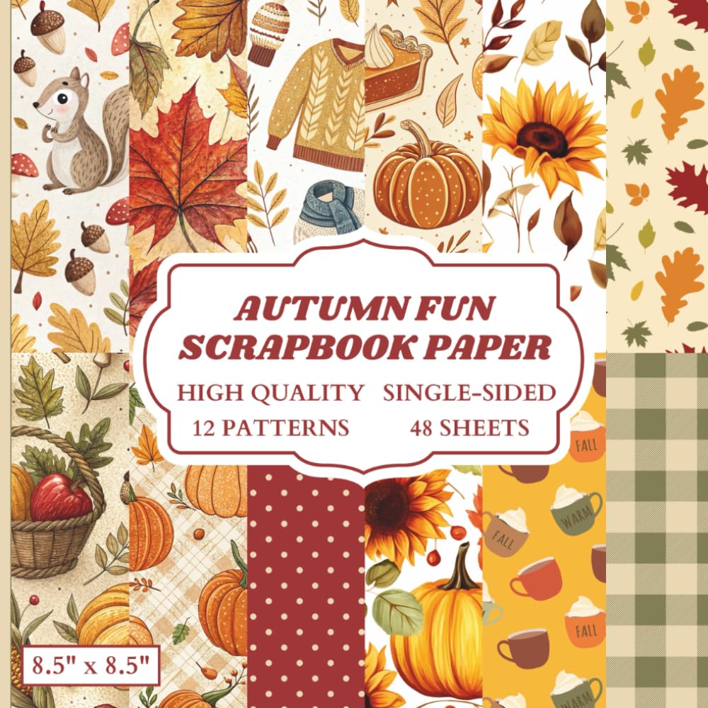 capítulo por capítulo baixar Autumn Fun Scrapbook Paper: 12 Fall Themed Designs - 48 Single Sided Sheets - High Quality Craft Paper Pad for Artists to Use in Collages, Junk Journals and Art Projects