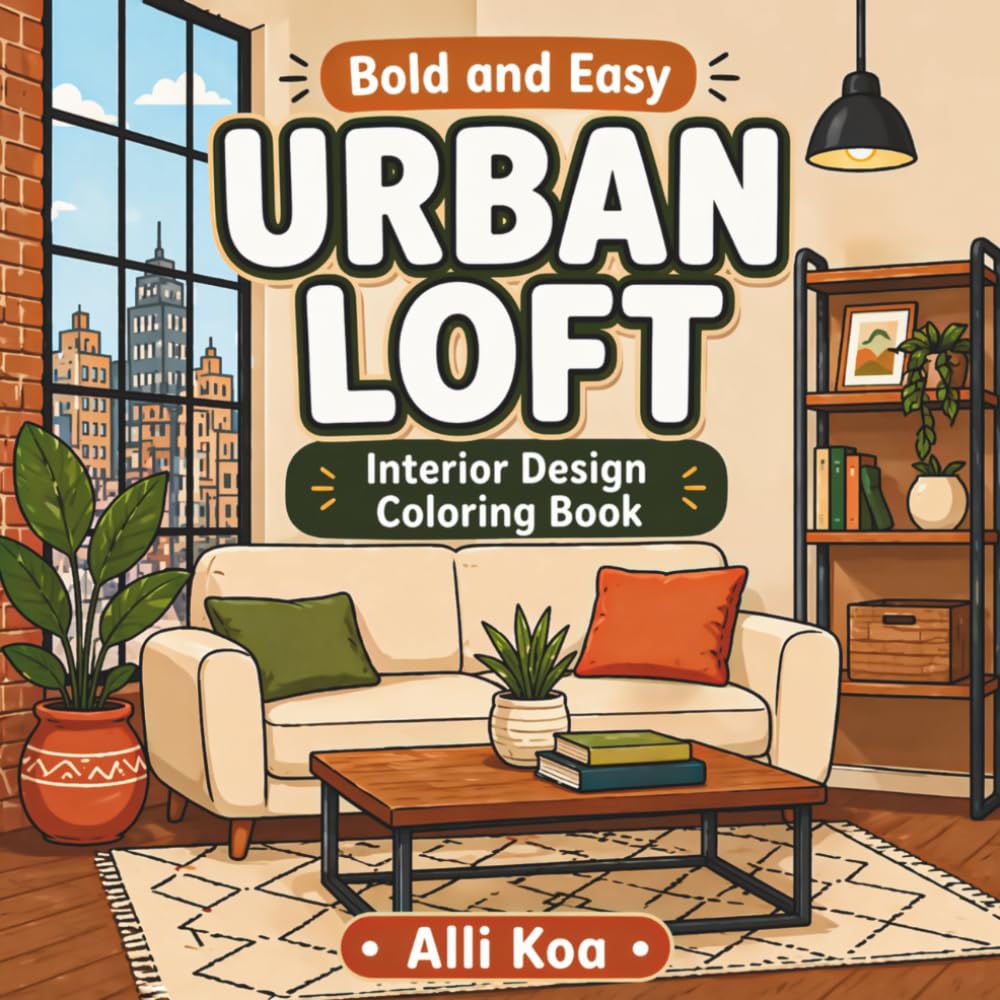 ler totalmente Bold and Easy Urban Loft Interior Design Coloring Book: A Simple Coloring Book for Stress Relief and Creative Home Inspiration (Bold and Easy Interior Design Coloring Books)