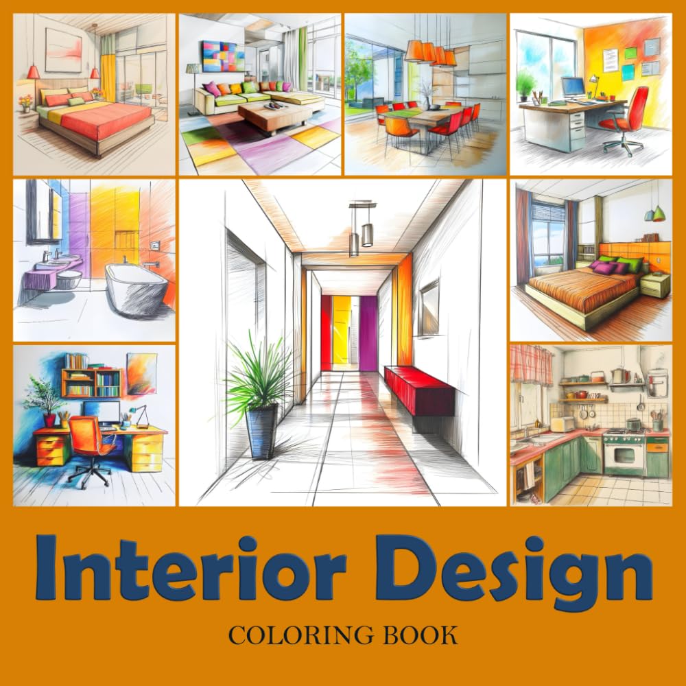 Interior Design Coloring Book. Unwind with Stylish and Simple Interiors.: Adult Coloring Book of Cozy Spaces. Explore Elegant and Relaxing Home Art. Transform Simple Designs into Beautiful Art. baixar livro de graça