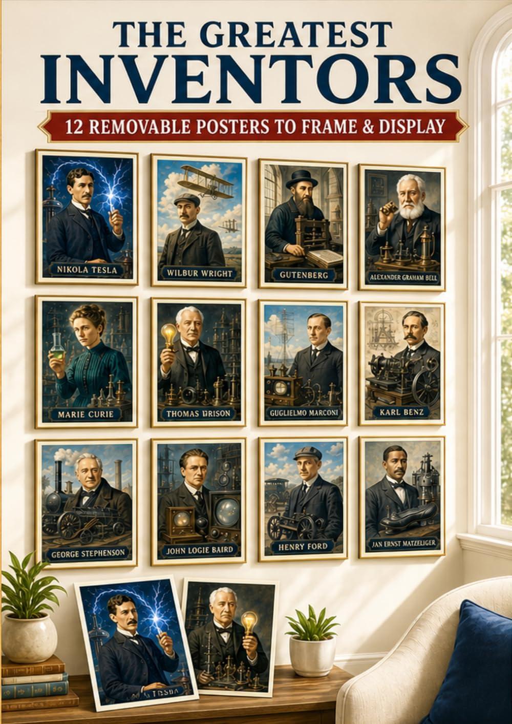 ler totalmente The Greatest Inventors: 12 Frameable Vintage Posters of Visionaries Whose Ideas Changed the World