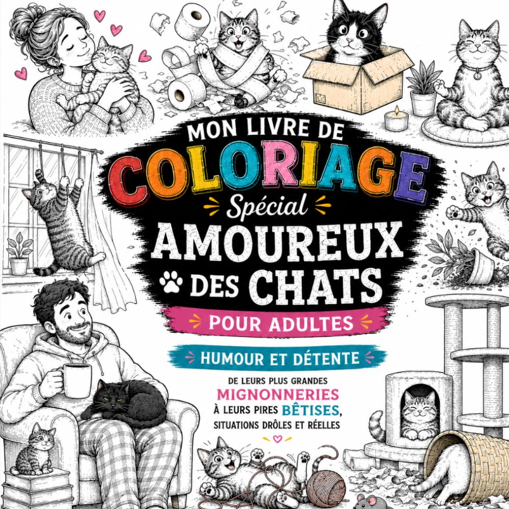 capítulo por capítulo baixar Chats et Sarcasme: 40 coloriages drôles, absurdes et cyniques pour les amoureux des félins: Livre de coloriage anti-stress pour adultes | Des chats... thématiques pour adultes) (French Edition)