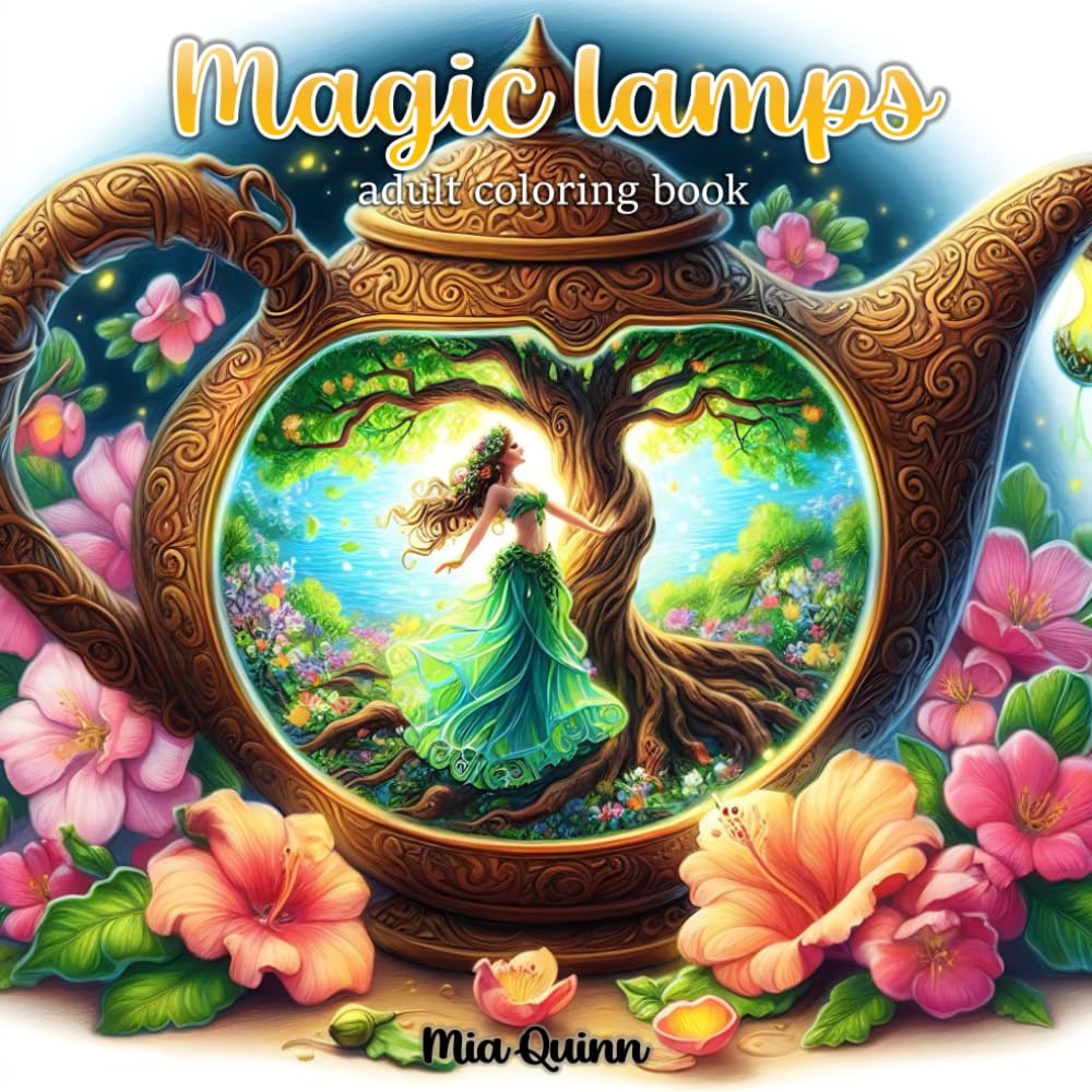 ler totalmente Magic Lamps: Coloring Book for Adults with 55 Fantasy Worlds inside Magic Lamps for Stress Relief and Relaxation (Magic Worlds Coloring Books)