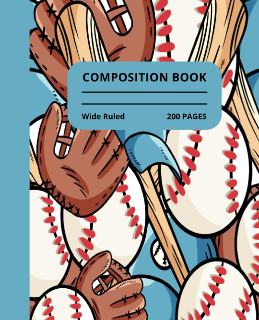 ler totalmente Baseball Composition Book: Baseball Inspired 7.5 x 9.25 200 page Wide-Ruled Composition Book