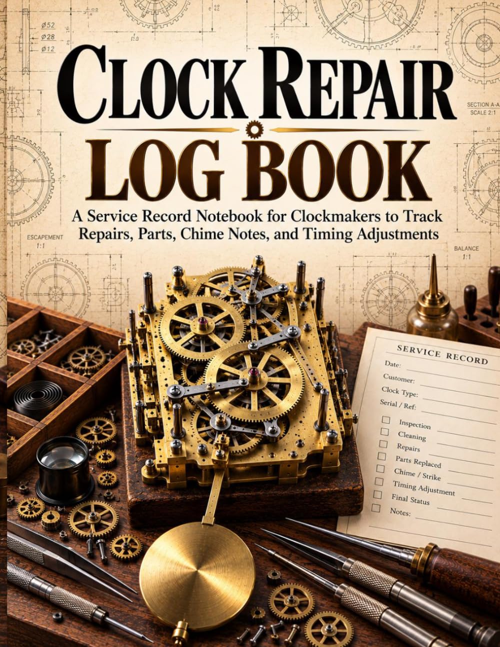 Clock Repair Log Book: A Service Record Notebook for Clockmakers to Track Repairs, Parts, Chime Notes, and Timing Adjustments baixar o livro de graça