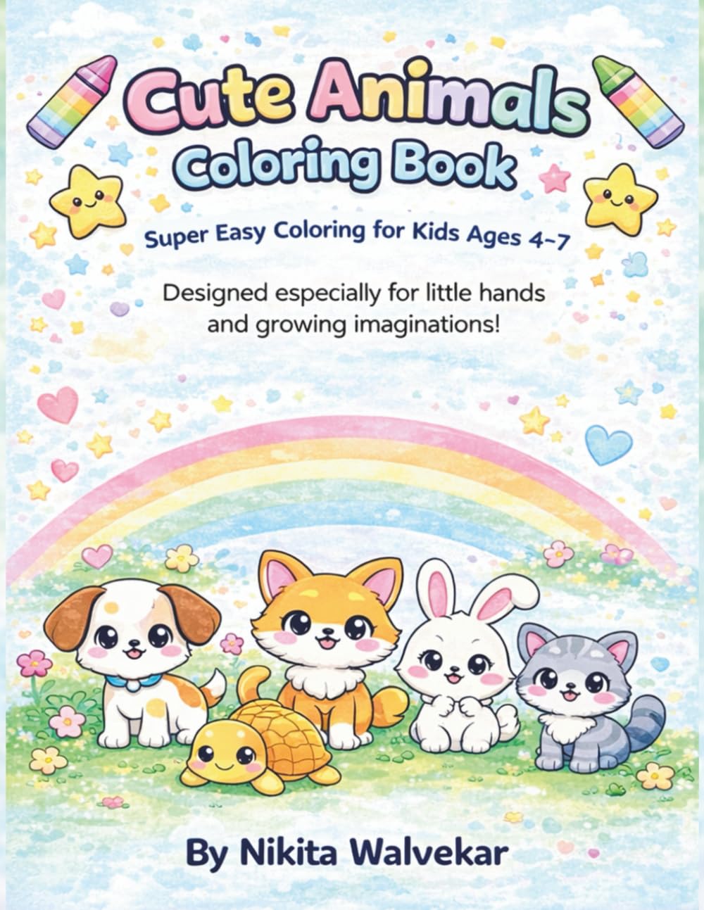 Cute Animals Coloring Book: Super Easy Coloring for Kids Ages 4–7 baixar o livro de graça