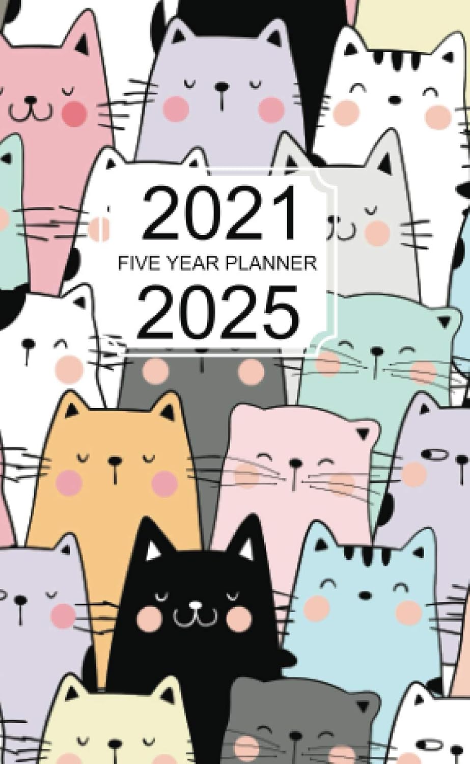 ler totalmente 2021-2025 Five Year Planner: Pocket Monthly calendar for 5 years schedule and small organizer, Personal time management purse notebook with Cat Cover