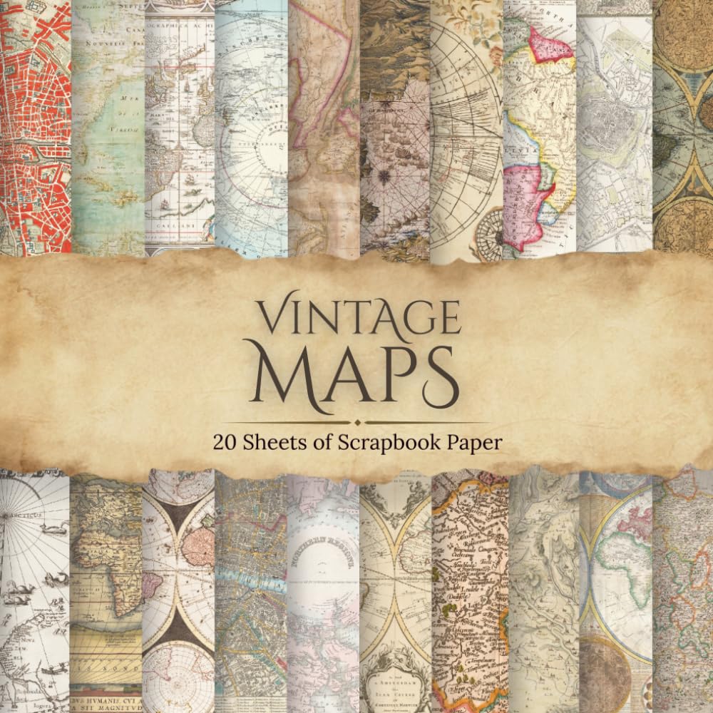 capítulo por capítulo baixar Vintage Maps Scrapbook Paper: Authentic Antique Maps for Junk Journals, Scrapbooking & Paper Crafts, Includes 20 Pages of 8.5 by 8.5 Inch Paper