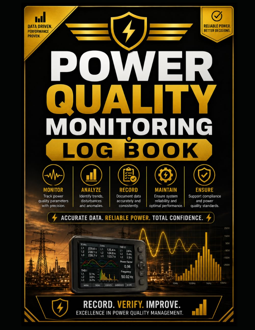Power Quality Monitoring Log Book: Professional Electrical Power Quality Record for Voltage, Current, Frequency, Power Factor, Harmonics, THD, Disturbances and System Performance Monitoring baixar o livro de graça