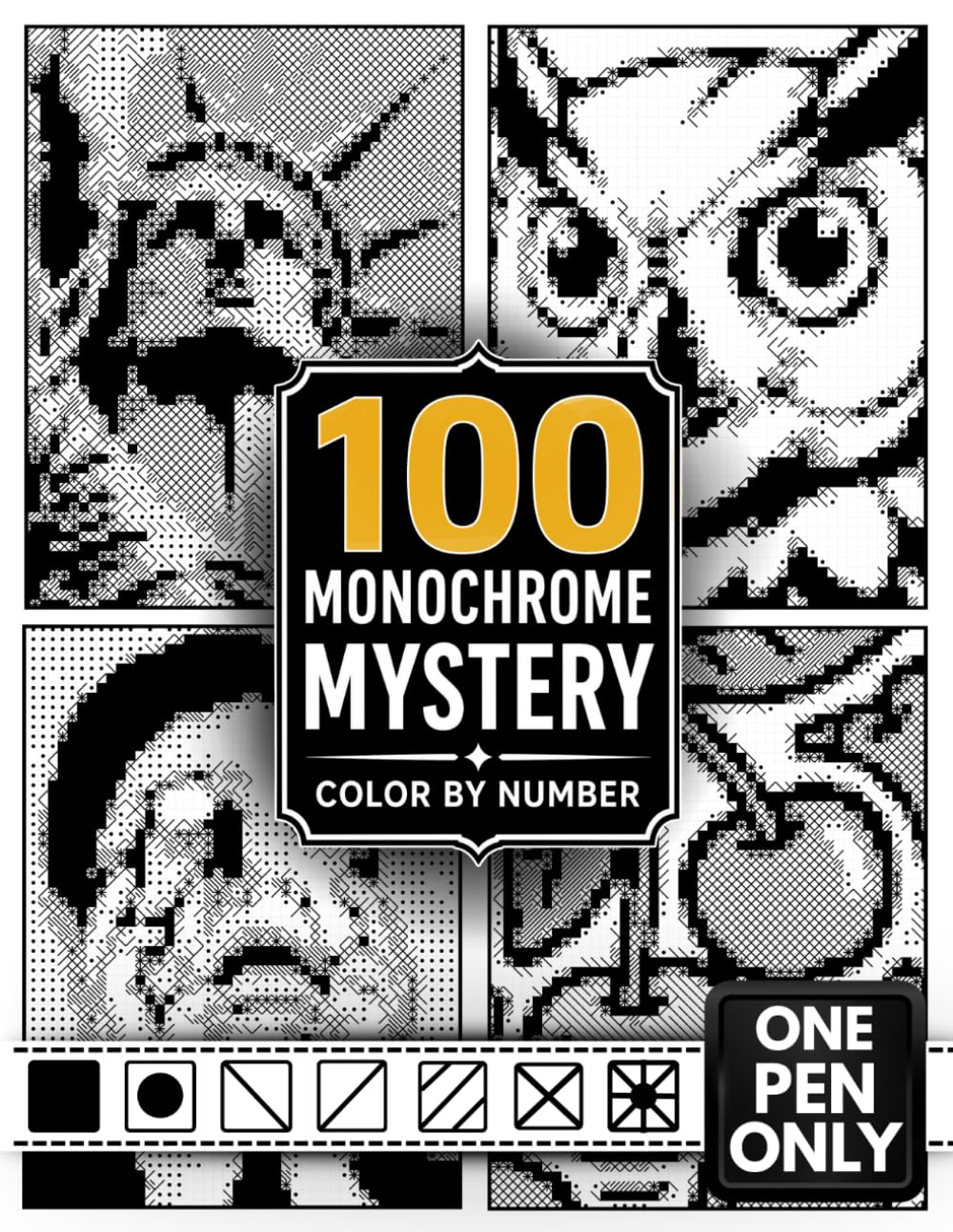 capítulo por capítulo baixar 100 Monochrome Mystery Color by Number: A One Color Monochrome Coloring Book for Adults — Black and White Puzzle Designs for Relaxation (Stress Relief Color by Number For Adults)