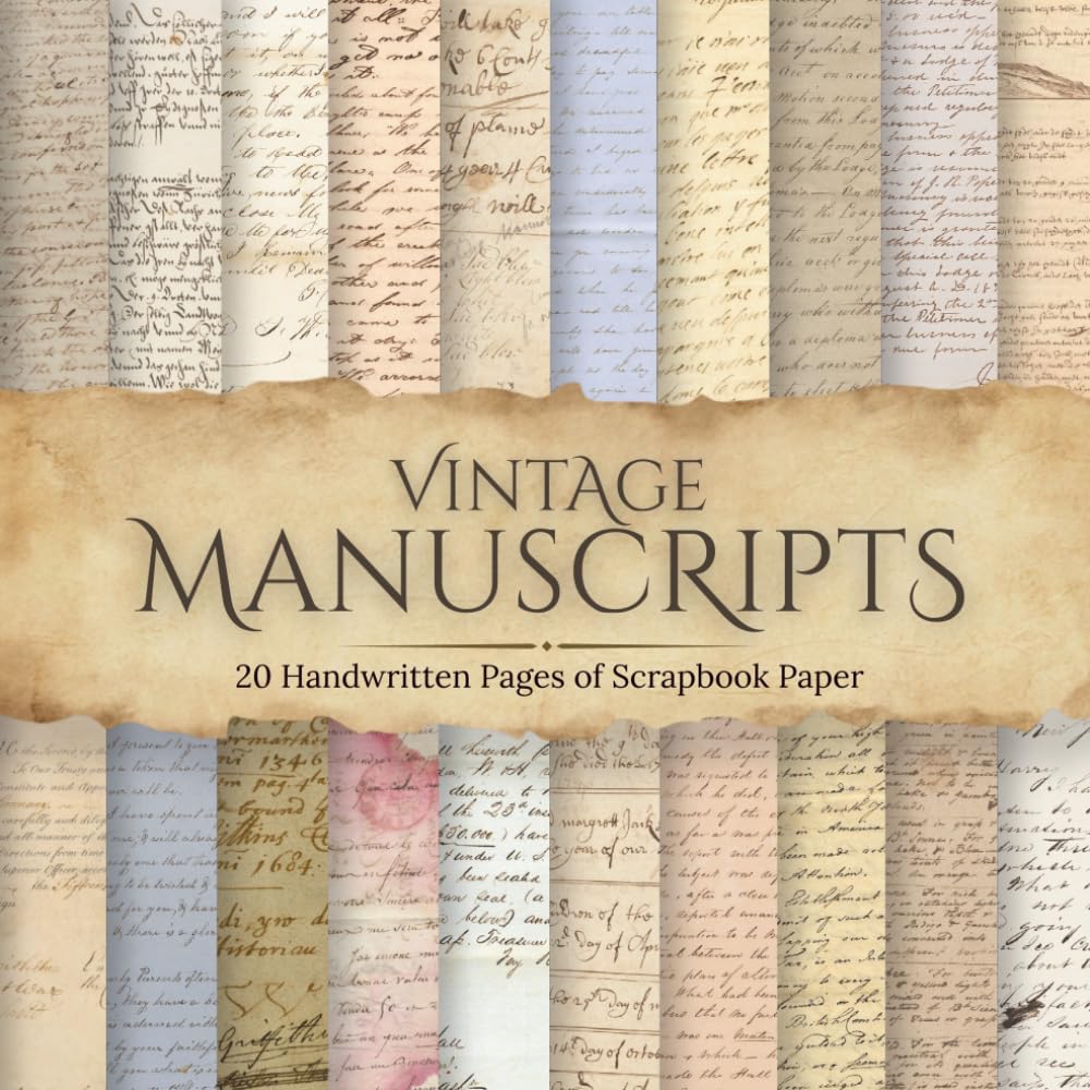 Vintage Manuscripts Scrapbook Paper: Authentic Antique Handwritten Document Pages for Junk Journals, Scrapbooking & Paper Crafts, Includes 20 Pages of 8.5 by 8.5 Inch Paper (Vintage Scrapbook Paper) baixar o livro de graça