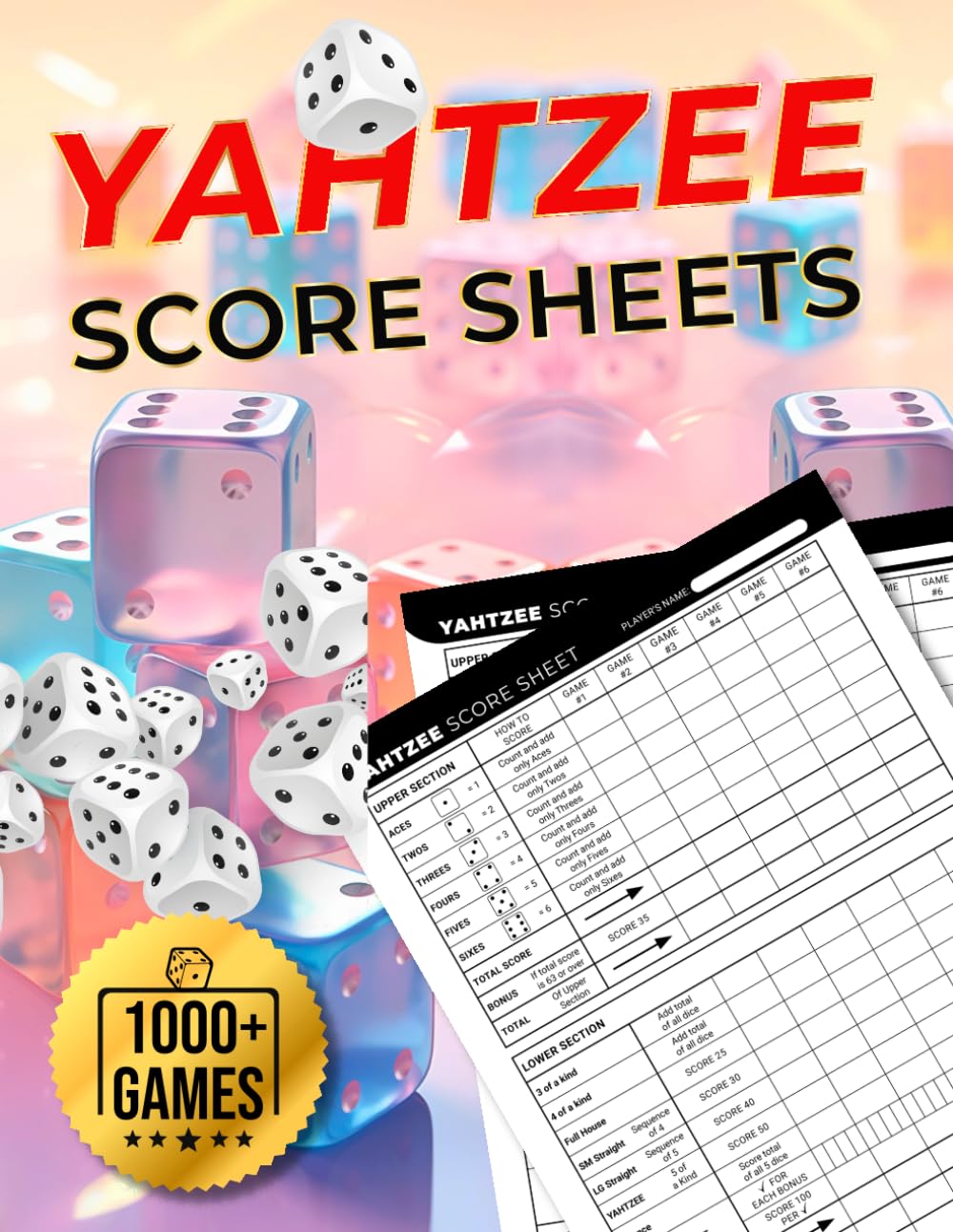 capítulo por capítulo baixar Yahtzee Score Sheets: Large Print Yahtzee Score Pads | 1000+ Score Games for Easy Scorekeeping | Original and Unique Layout Design | 8.5x11 Big Jumbo Size Yahtzee Cards Book
