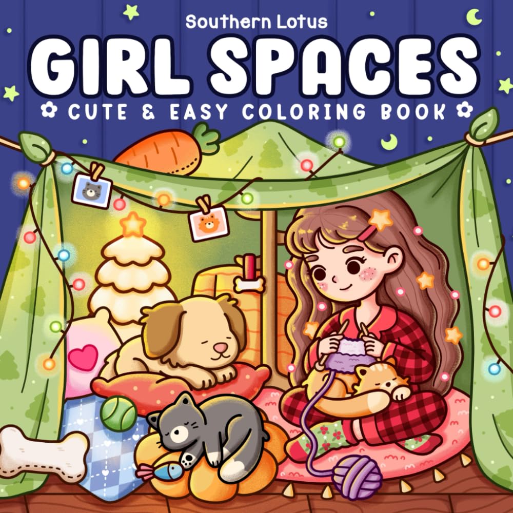 capítulo por capítulo baixar Girl Spaces: Coloring Book for Adults and Teens Featuring Cozy Moments and Girly Things, Cute Drawings for Relaxation and Stress Relief
