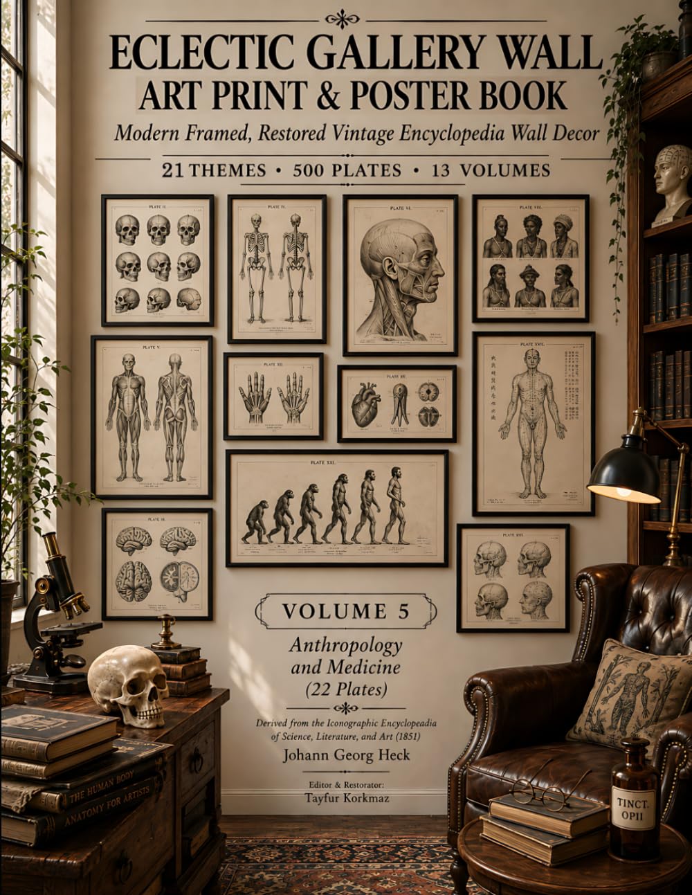 Eclectic Gallery Wall Art Print and Poster Book: Modern Framed, Restored Vintage Encyclopedia Wall Decor | 21 Themes, 500 Plates,13 Volumes: Volume 5: Anthropology and Medicine – 22 Plates baixar livro de graça