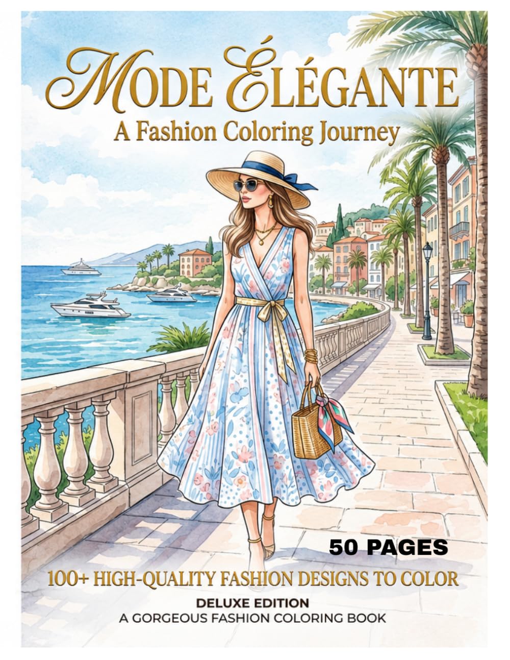 ler totalmente Elegant Summer Fashion Coloring Book | Mediterranean Beach & Vacation Coloring Pages | Adult Women Coloring Book | Printable Digital Download: Elegant... & Mediterranean Lifestyle Coloring Pages