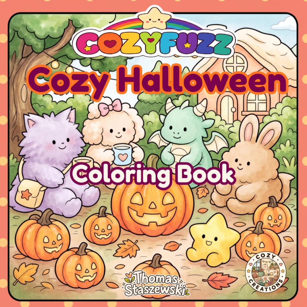 CozyFuzz Cozy Halloween Coloring Book: 45 Bold & Easy Cute and Cozy Halloween Scenes for Adults and Teens baixar o livro de graça