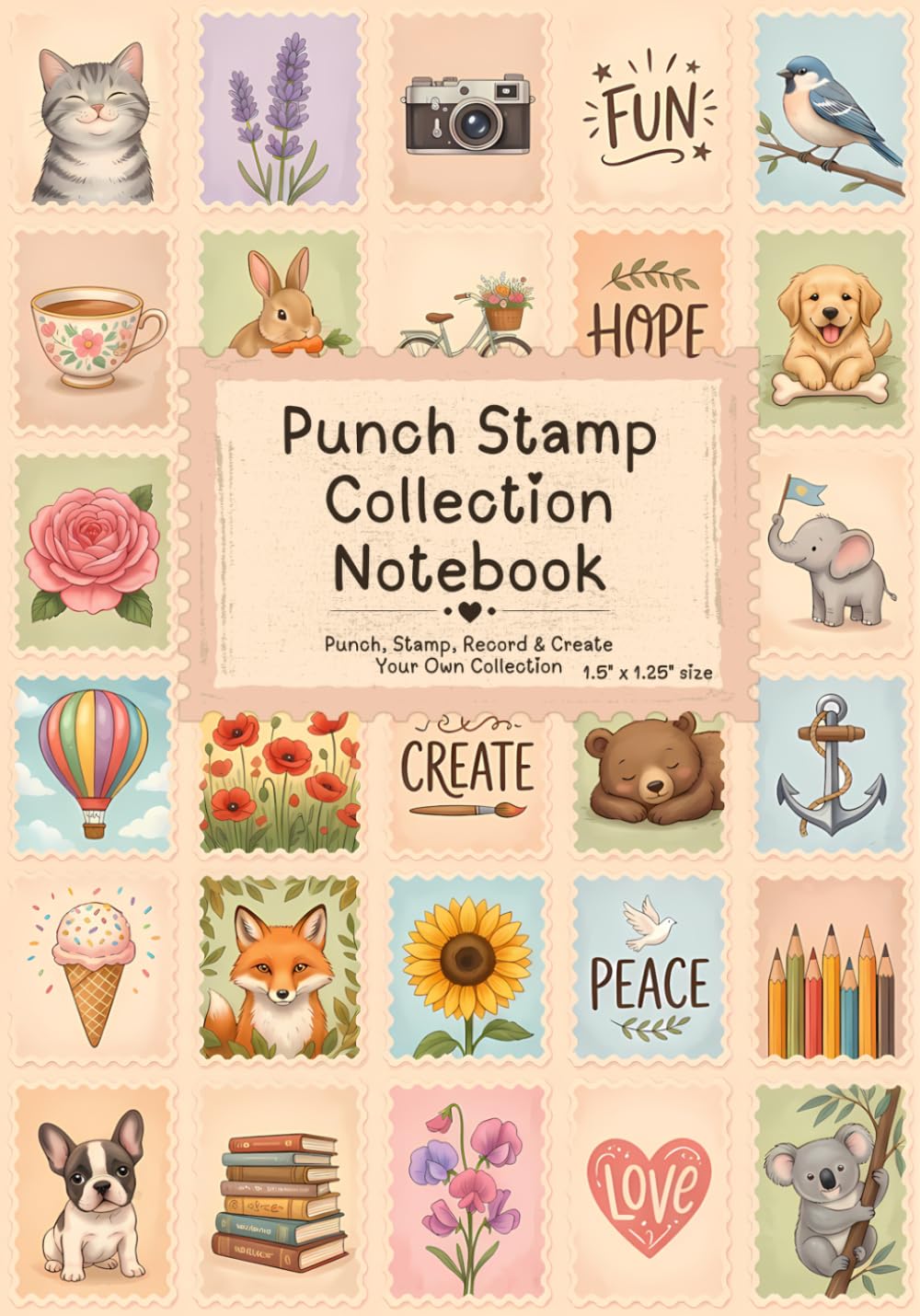 Punch Stamp Collection Notebook: Punch, Stamp, Record & Create Your Collection — 1.5" × 1.25" Spaces for Over 1,200 Stamps baixar livro de graça