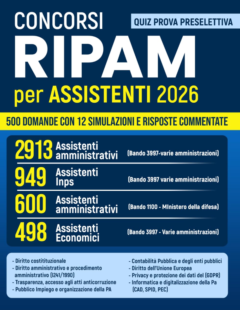 Concorsi RIPAM 2026 Assistenti – 500 Quiz con Risposte Commentate per Materia: Banca dati completa con spiegazioni chiare e metodo pratico per... RIPAM – Aggiornato 2026 (Italian Edition) baixar livro de graça